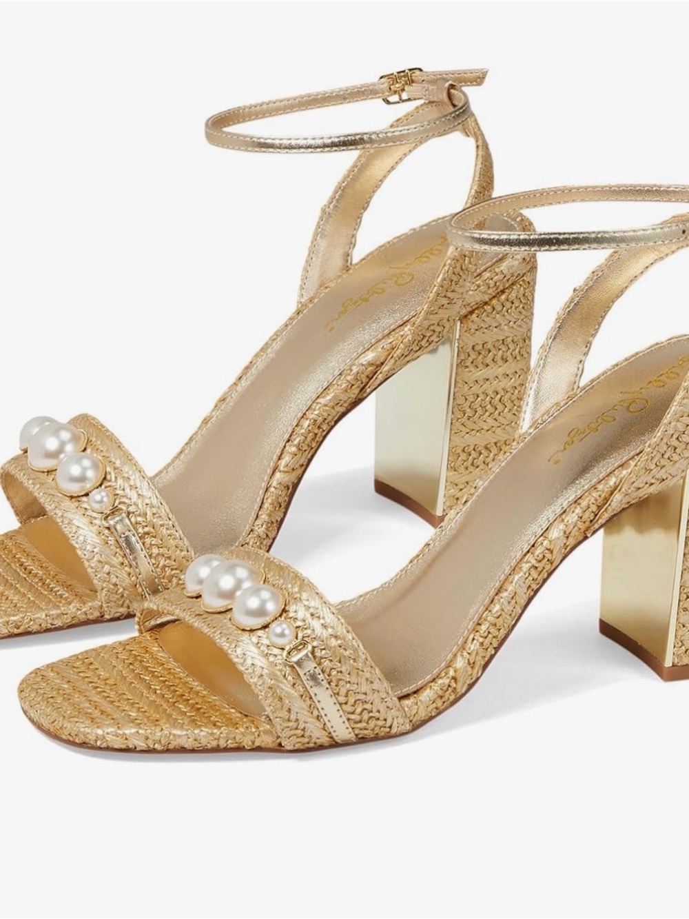 Lilly Pulitzer May Sandal in Gold Metallic. Sz. 6.